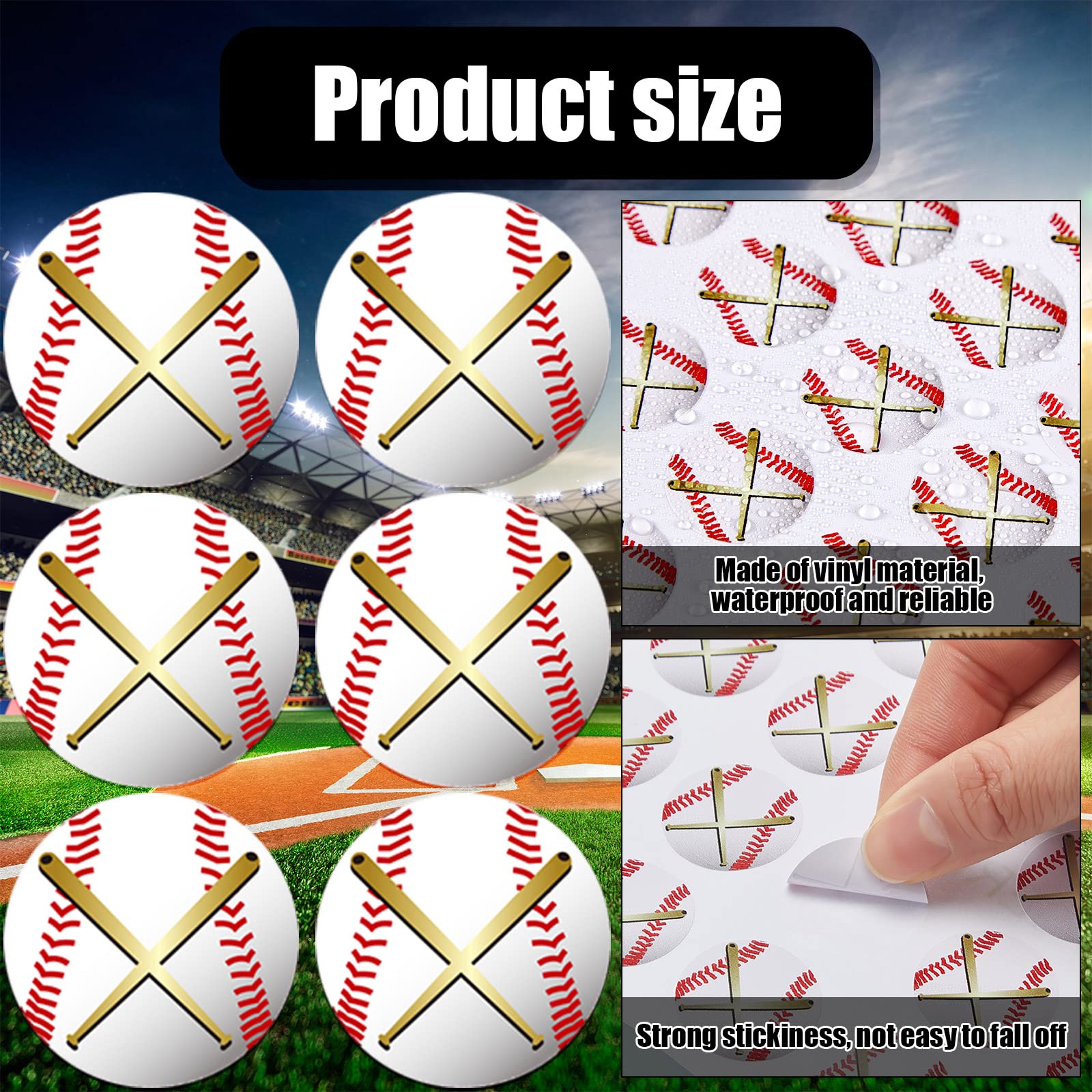 200-Piece Baseball Award Decal Set - 8 Sheets of 1