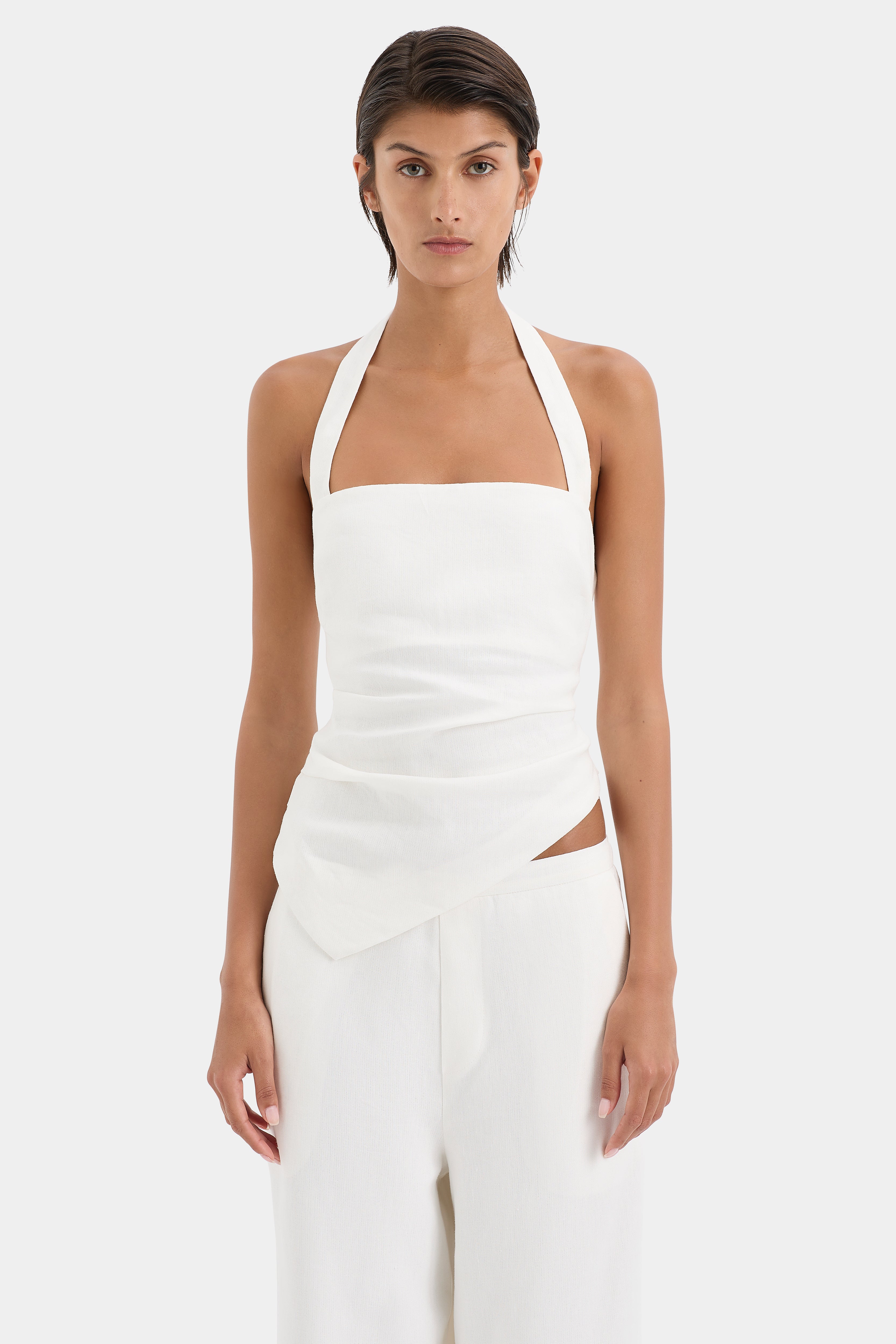 Elegant Dorian Halter Top for Women - Stylish Summer Crop Tops for Casual Outings & Beach Vacations