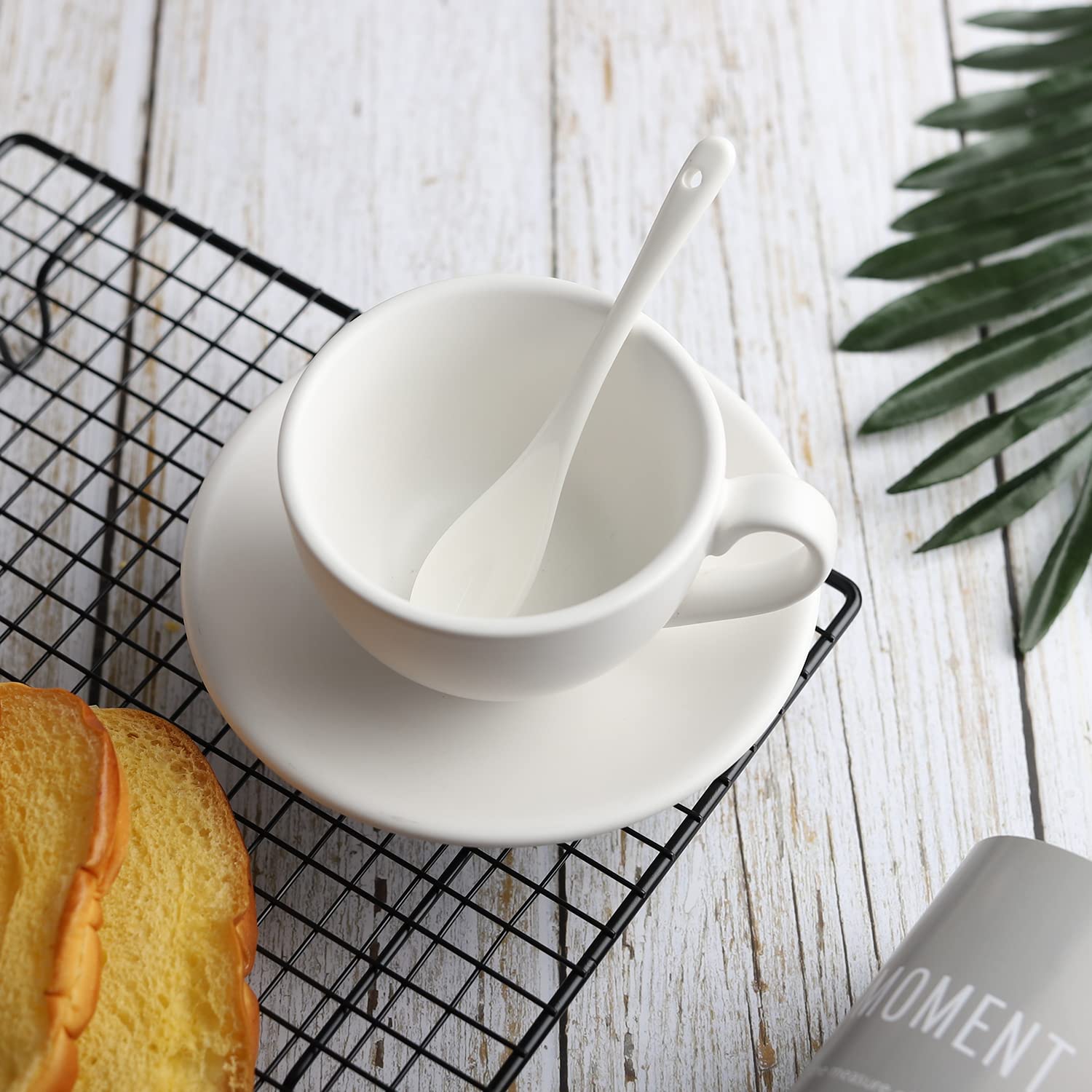 Porcelain Egg Spoons - Set of 8 Ceramic Teaspoons for Tea, Coffee, Desserts, Salt & Sugar - Elegant Mini Utensils for Breakfast, Afternoon Tea & Dining Decor