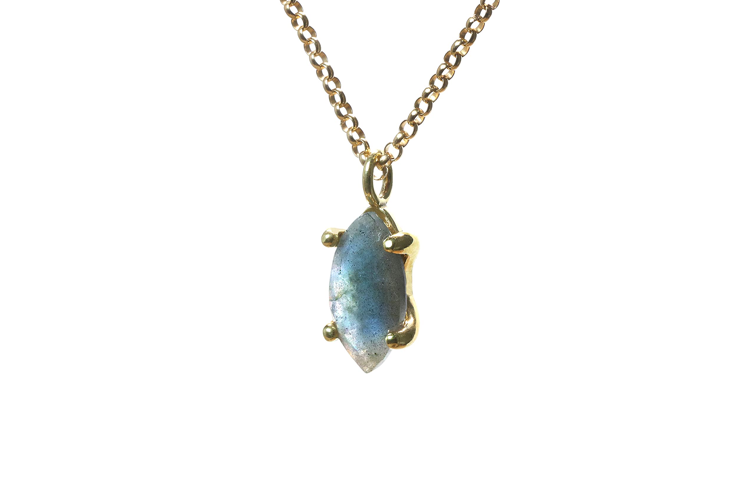 Anemone Unique Flashy Labradorite Necklace - Elegant Gemstone Pendant with Adjustable Chain | Perfect for Everyday Wear, Gift Giving & Boho Fashion
