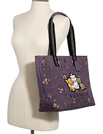 Coach Disney X Tote Bag with Rose Bouquet Print & Aristocats Design | Stylish Crossbody Handbag for Women, Perfect for Work, Travel & Daily Use