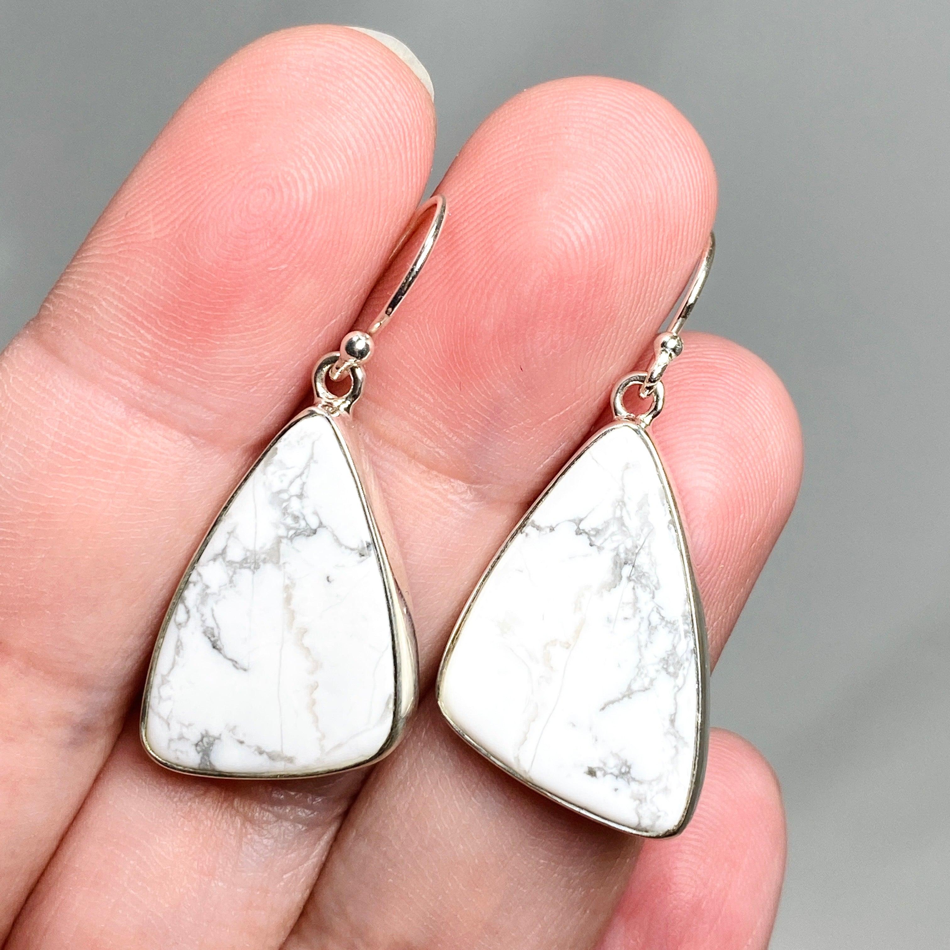 Natural Howlite Freeform Earrings KEGJ1489 - Boho Chic Jewelry for Women, Perfect for Everyday Wear & Special Occasions
