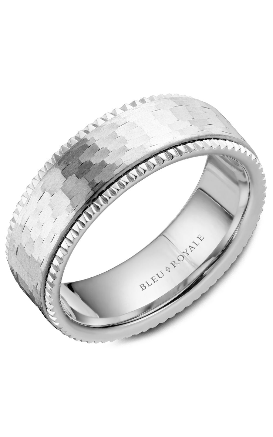 Bleu Royale Men's Wedding Band RYL 032W75 - 14K White Gold Classic Ring for Grooms & Brides - Perfect for Weddings, Anniversaries & Special Occasions