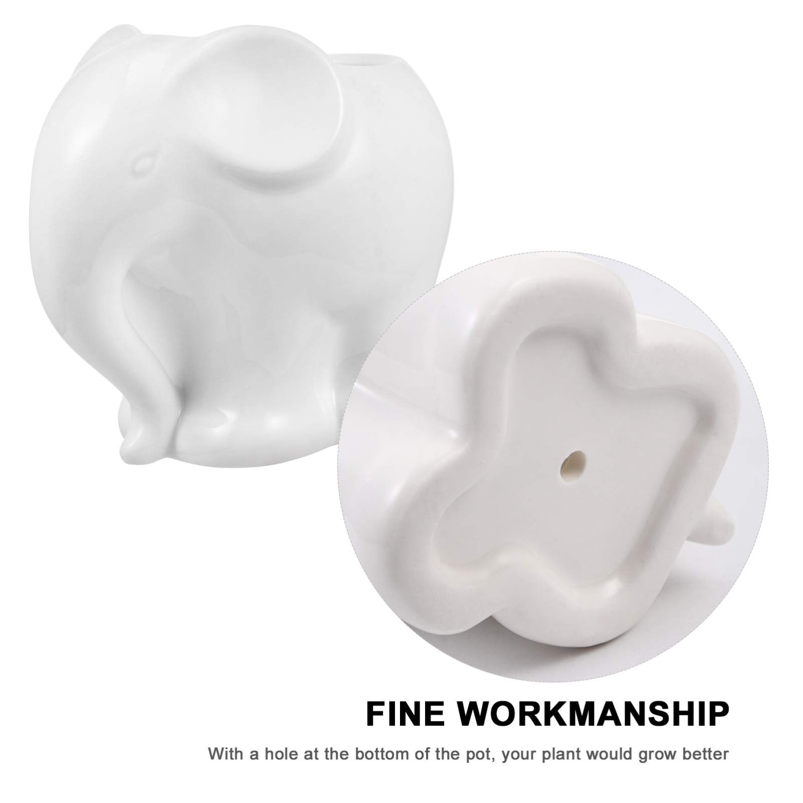 Elephant Ceramic Flower Pot - Cute Cartoon Planter for Succulents, Plants & Flowers | Perfect for Home Decor, Office Desk & Garden Planting