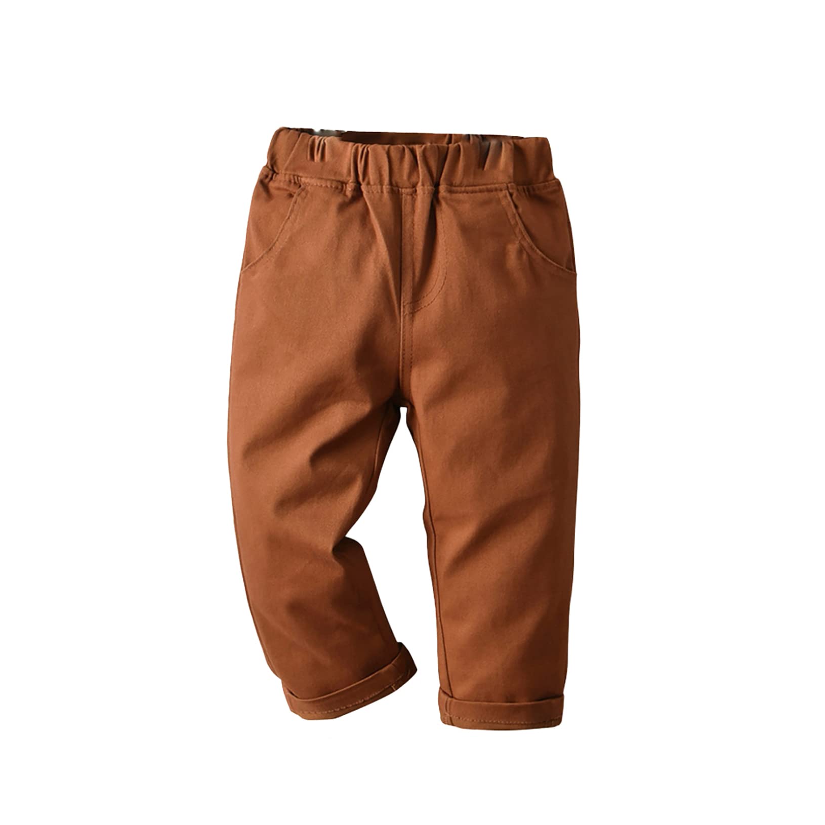 ACSUSS Toddler Baby Boy Pull-On Cargo Pants - Soft Cotton Chino Jogger Sweatpants for Active Play, Outdoor Adventures & Casual Wear