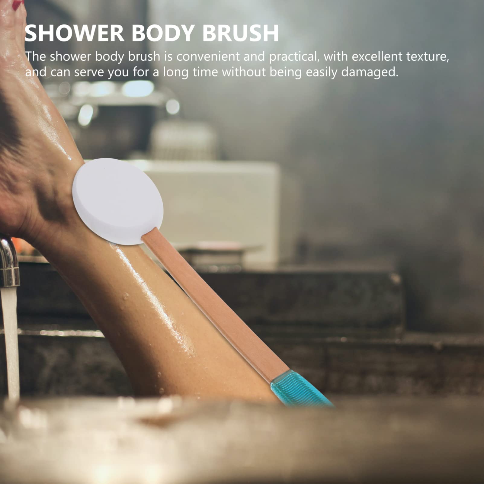Beavorty Long Handle Bath Sponge Back Scrubber Brush - Exfoliating Body Wash Brush for Shower & Spa, Soft Skin Care Scrubber for Men & Women, Perfect for Deep Cleansing and Dead Skin Removal in Bathroom or Home Spa