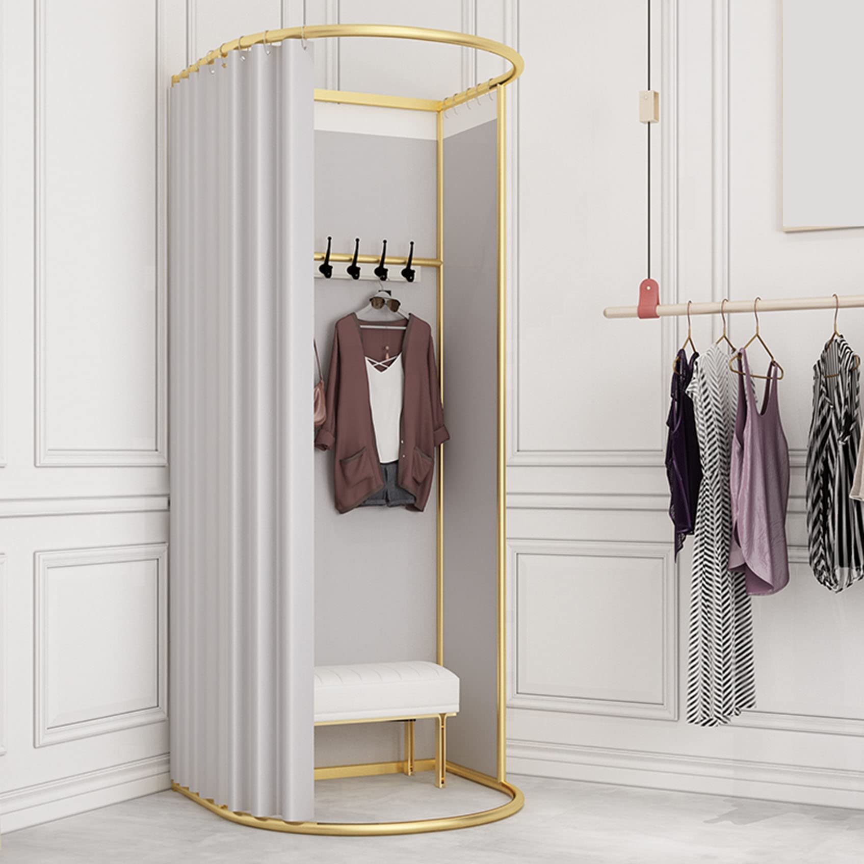 ZYFA Portable Privacy Changing Room - Lightweight Mobile Dressing Room with Shading Curtain for Malls, Offices & Shopping Centers | Space-Saving Locker Room Divider for Retail Stores, Fitting Areas & Events