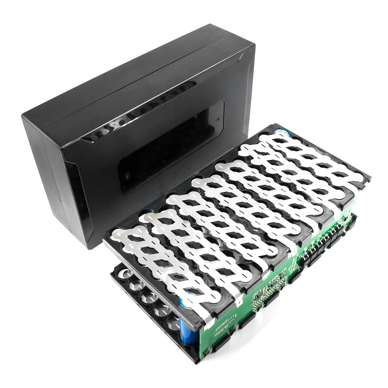XBERSTAR 18650 Battery Storage Box - DIY Plastic Battery Organizer Case for Series Connection (Black) - Perfect for Home, Office, and Workshop Battery Organization