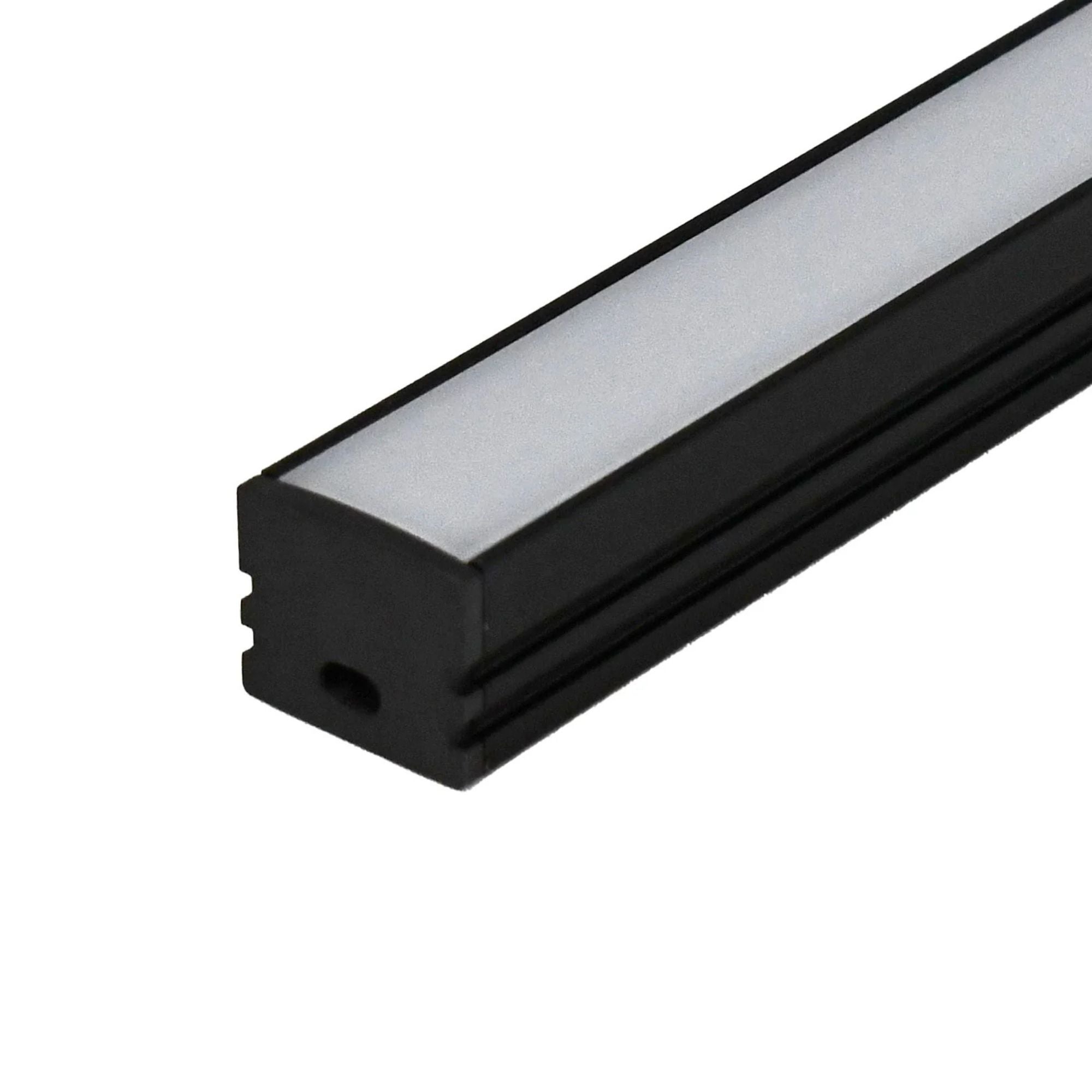 4ft Mini Deep Format Aluminum Mounting Channel - Black for LED Strip Lights, Signage & Display Mounting - Perfect for Home, Office & Retail Use