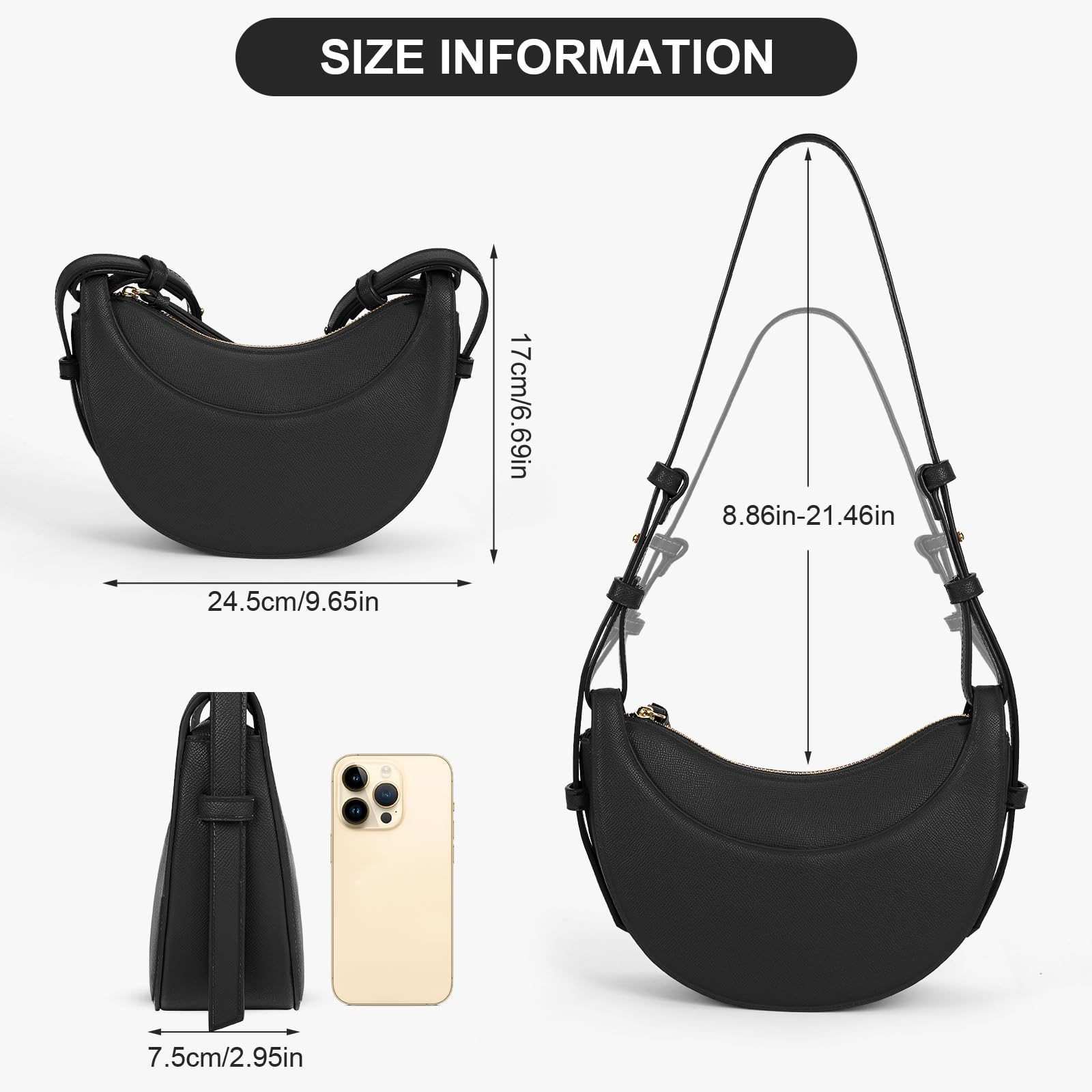 Stylish Women's Saddle Shoulder Bag - Trendy Crescent Crossbody Purse & Hobo Handbag for Everyday Use, Travel, and Casual Outings
