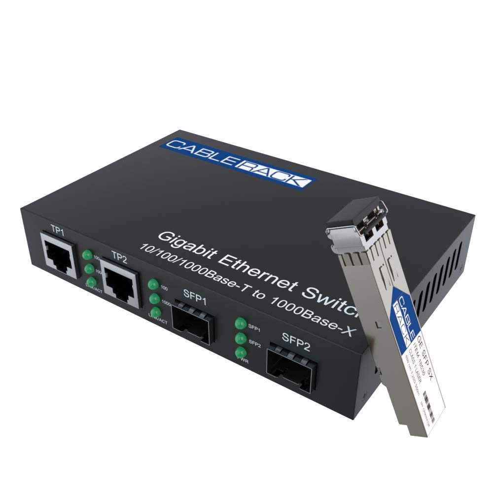 Dual Gigabit Media Converter with SFP Slot - LC Multimode Fiber to Ethernet Converter for High-Speed Network | Perfect for Data Centers, Office Networks & Home Media Streaming