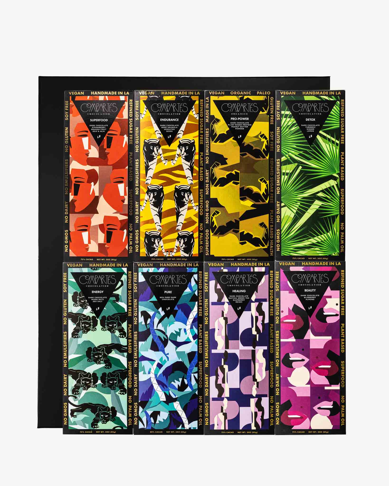 Premium Vegan Dark Chocolate Gift Set - 8 Organic Dairy-Free Chocolate Bars - Perfect for Holidays, Birthdays & Corporate Gifting