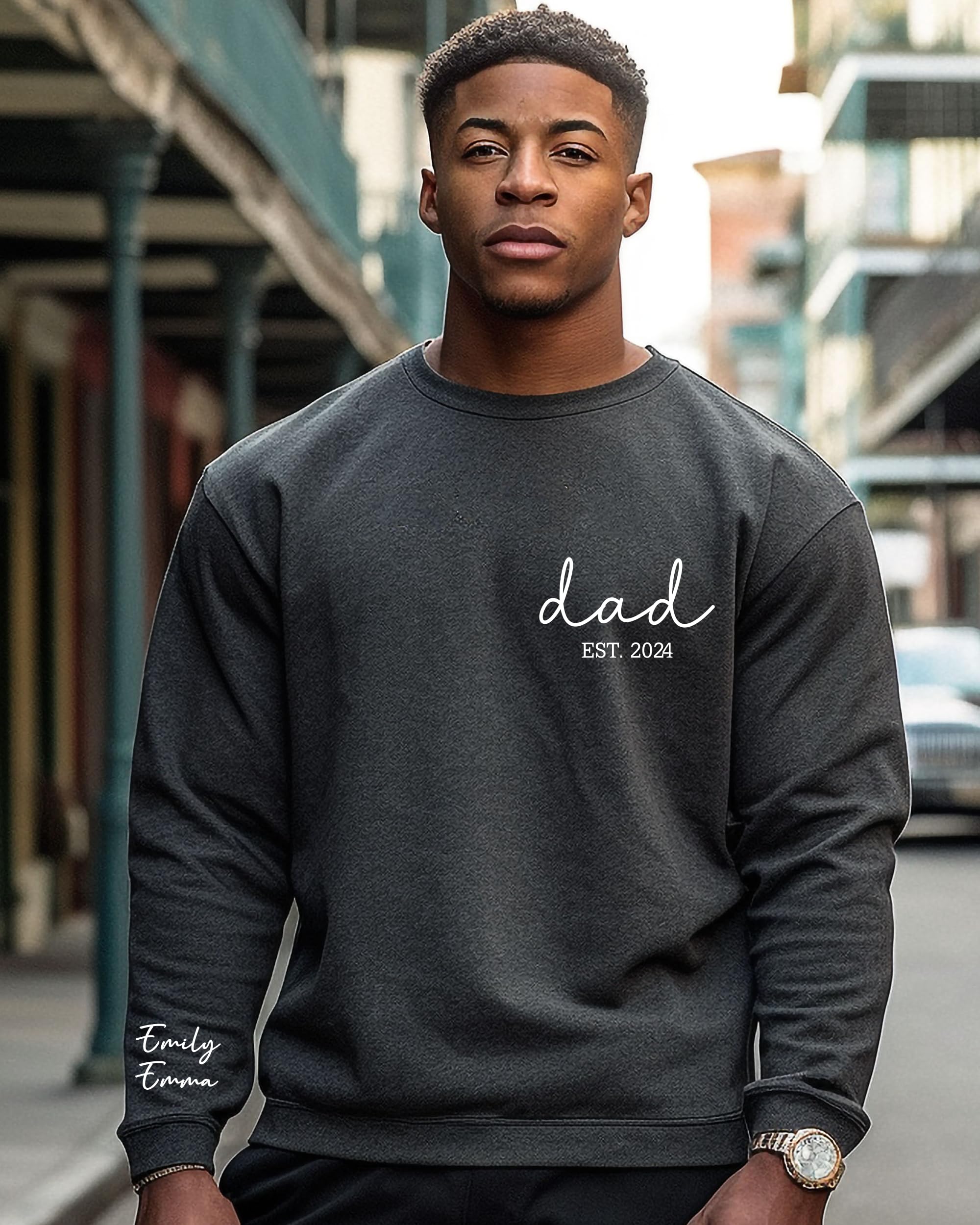Personalized Dad Hoodie with Kid Name - Custom Father's Day Gift for New Dad, Birthday & Christmas Present from Daughter - Cozy Men's Sweatshirt for Everyday Wear & Special Occasions