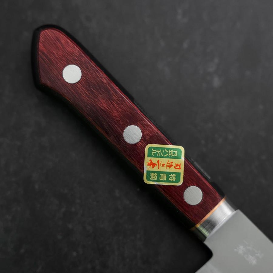Premium Santoku Knife 165mm - Stainless Steel Clad Blue Super Steel, Polished Western Handle in Black & Red - Perfect for Slicing, Dicing & Mincing in Professional & Home Kitchens