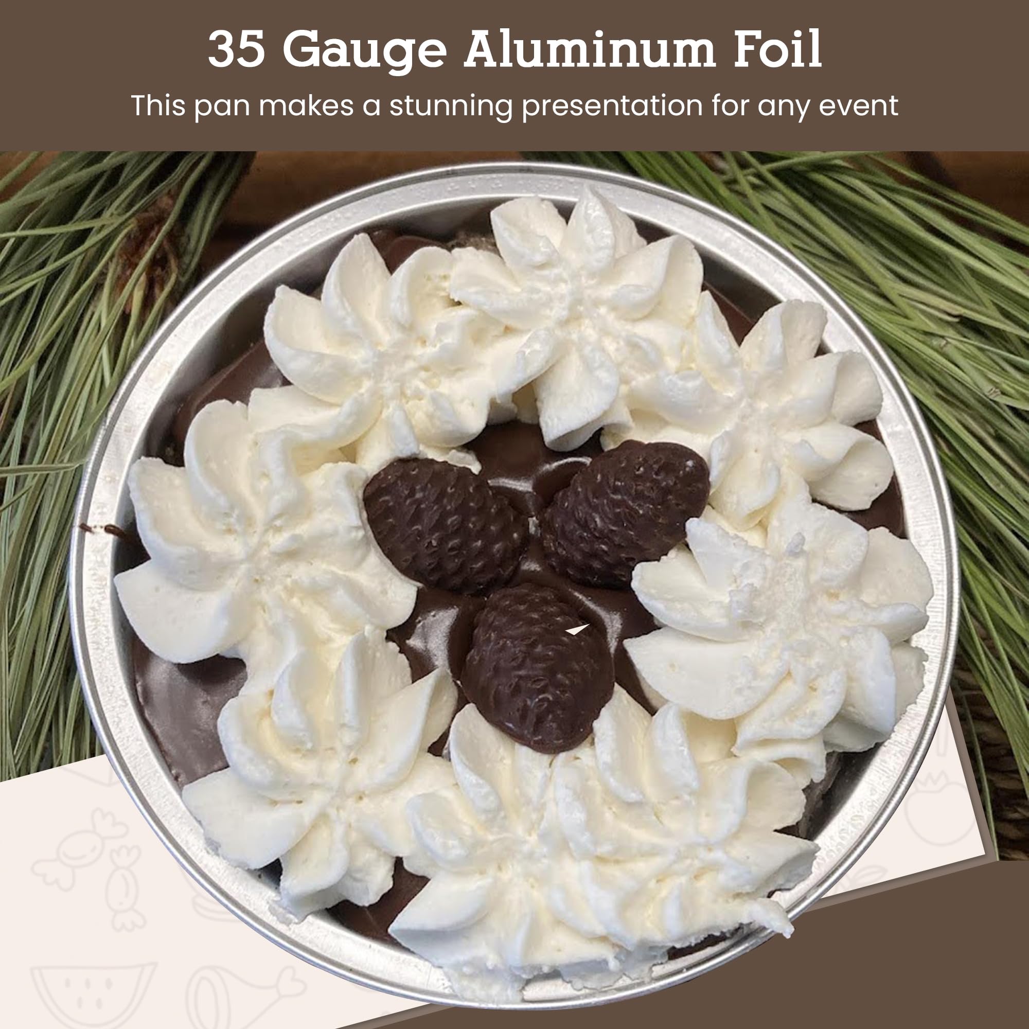 KitchenDance 8 oz Disposable Aluminum Foil Pie Pans - Round Mini Baking Tins for Cakes, Cupcakes & Desserts - No Lids, Vibrant Colors & Scalloped Edge - Perfect for Parties, Picnics & Meal Prep (Pack of 50) - A8NL