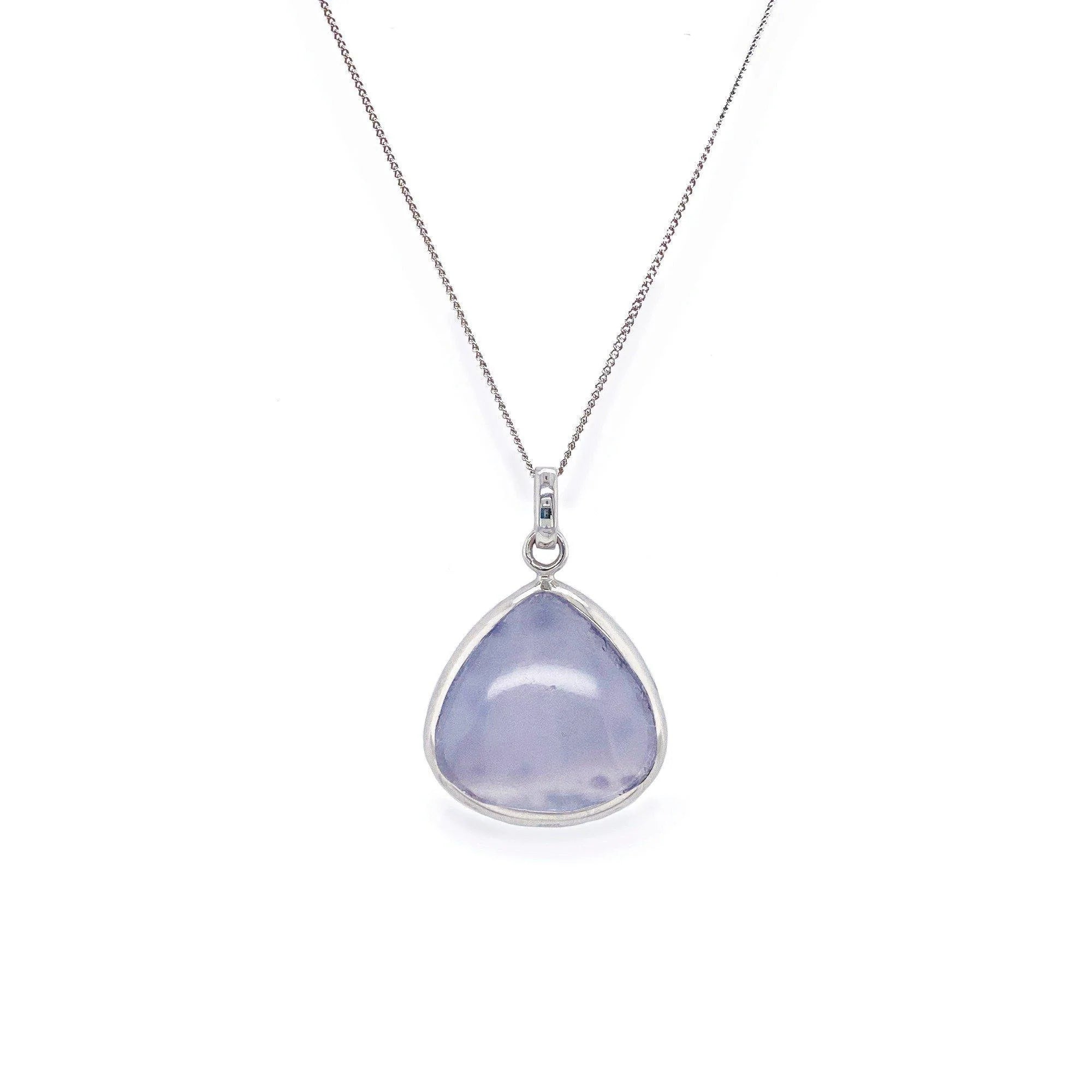Blue Lace Agate Nugget Pendant Necklace - Healing Crystal Jewelry for Women, Elegant Boho Style Gift for Her, Perfect for Meditation & Spiritual Wellness