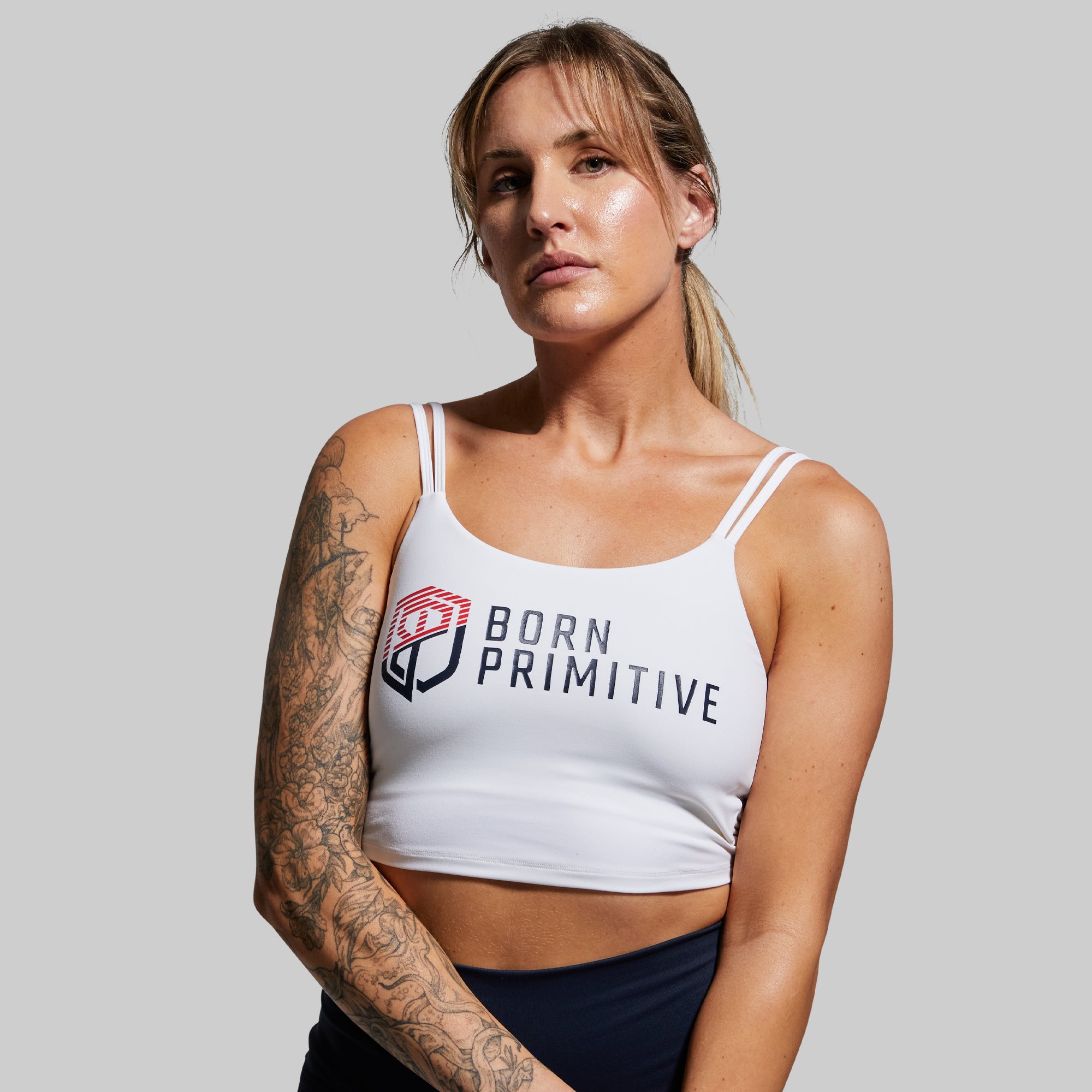 Strength White Don't Get It Twisted High Support Sports Bra for Women - Perfect for Yoga, Running & Gym Workouts