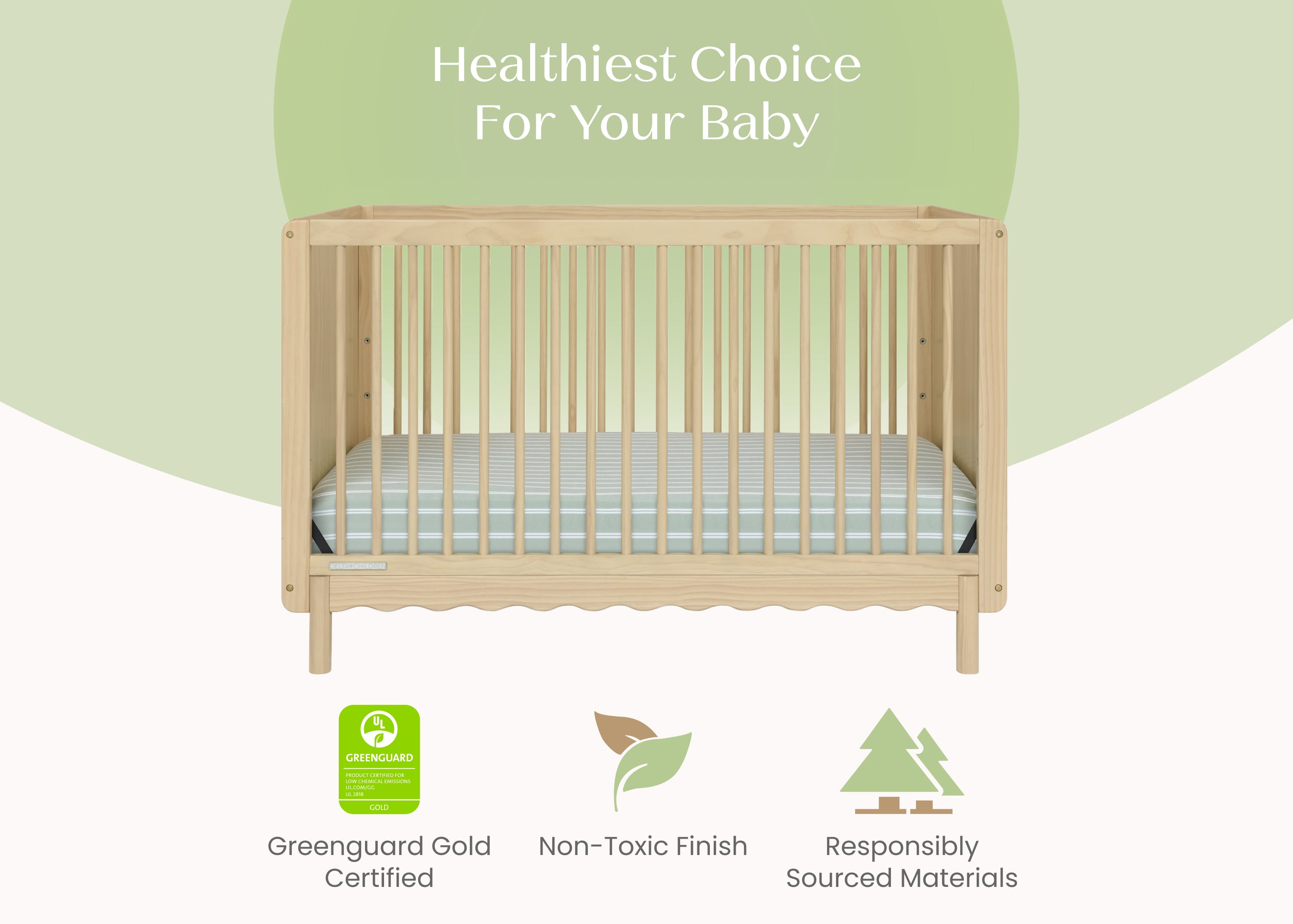 William 4-in-1 Convertible Baby Crib - Greenguard Gold Certified, Toddler Bed & Daybed Conversion - Safe Nursery Furniture for Newborn to Kids Room