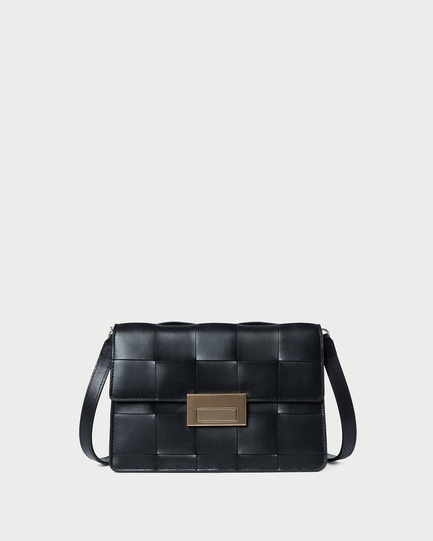Delphine Black Woven Leather Shoulder Bag for Women - Stylish Crossbody Purse for Work, Travel & Everyday Use
