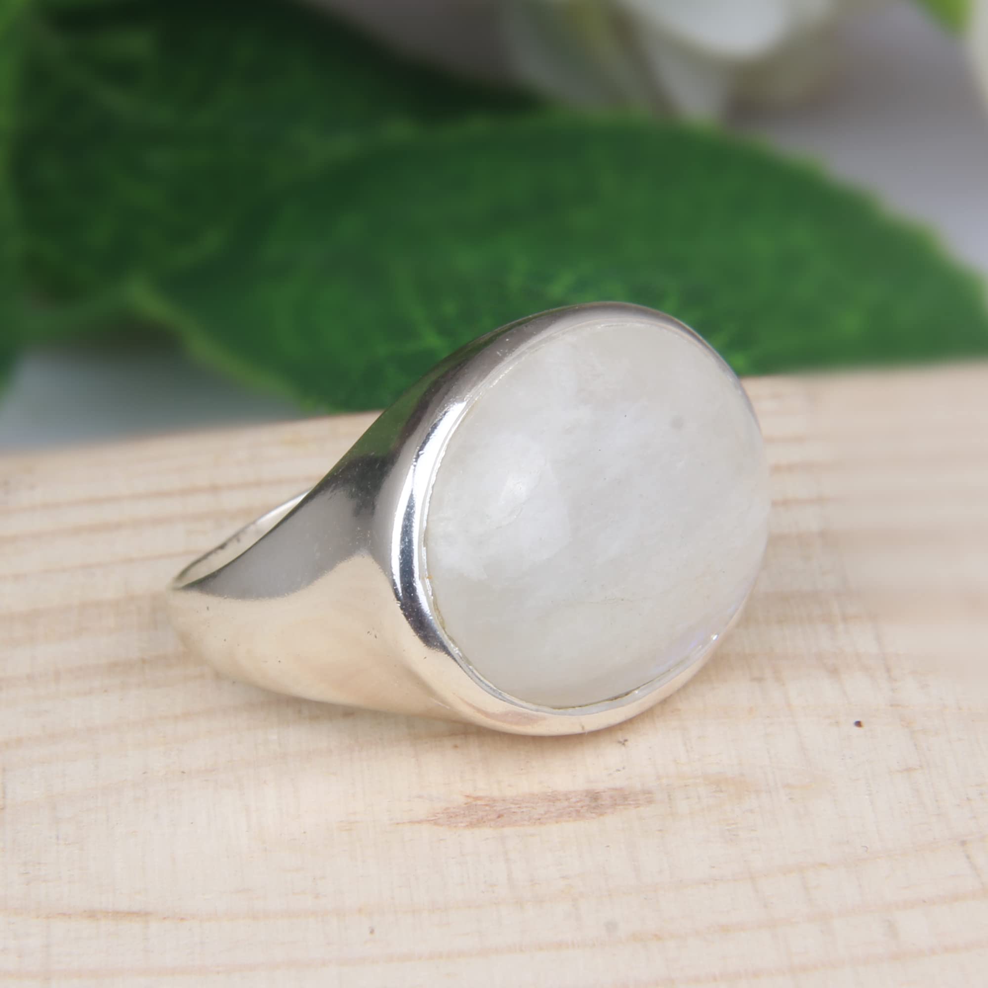 Handmade Rainbow Moonstone Ring for Women - Elegant Wedding, Engagement, Bridesmaid & Mother's Jewelry - Personalized Birthday, Graduation, Retirement & Teacher Gift (Size 9.5) | Perfect for Special Occasions, Daily Wear & Gift Giving