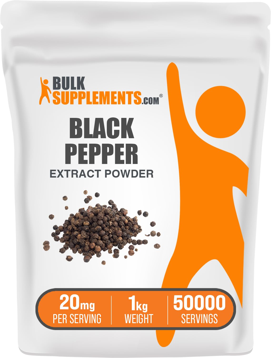 BulkSupplements Black Pepper Extract Powder with Piperine - 20mg per Serving, Gluten Free, 5kg (11 lbs) Pack of 5 - Supports Digestion & Nutrient Absorption - Ideal for Cooking, Smoothies & Dietary Supplements