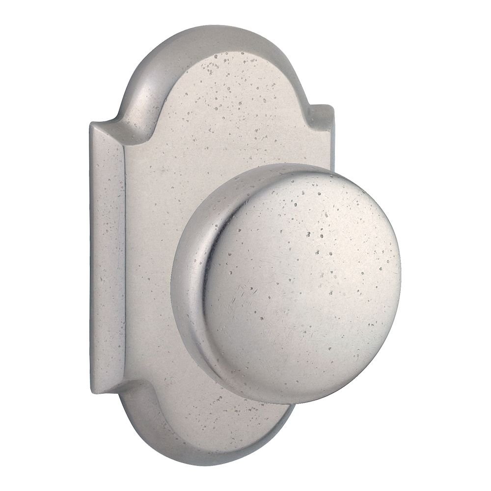 Baldwin PSRUSRAR492 Rustic Arch Rose Door Knob in White Bronze Finish - Elegant Entryway Hardware for Traditional & Farmhouse Style Homes