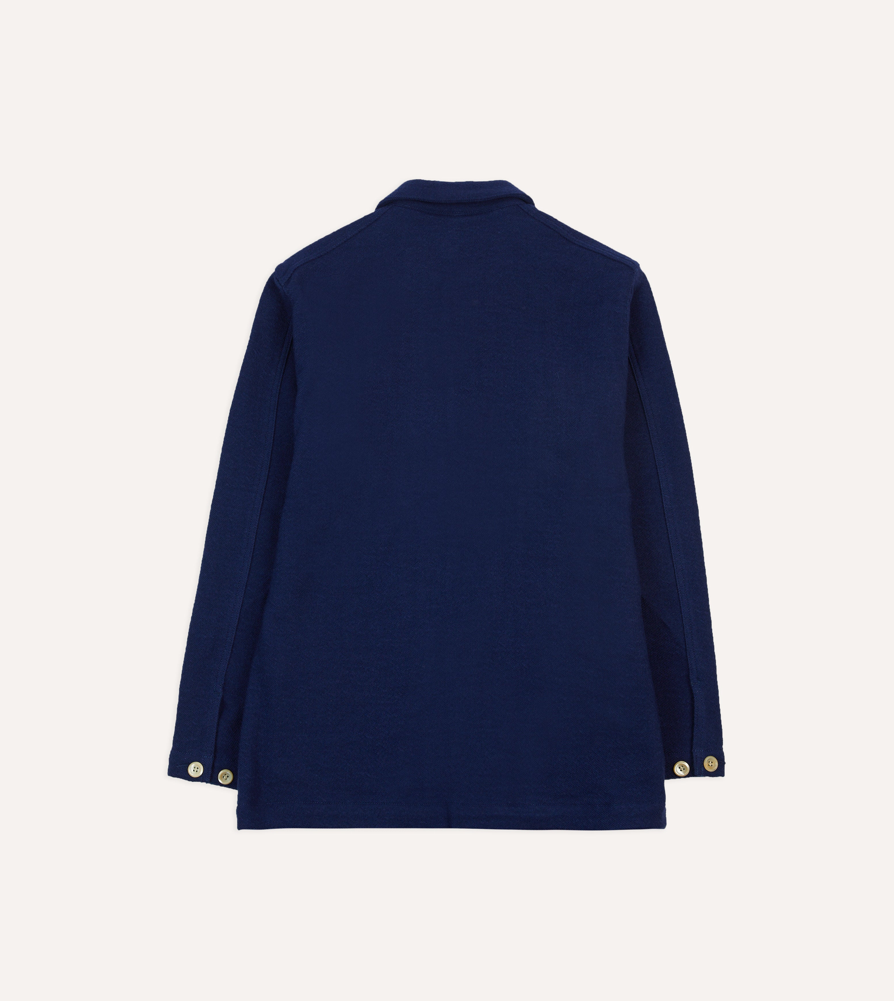 Blue Wool Linen Chore Jacket with 3 Pockets - Durable Workwear for Outdoor Activities, Gardening & Casual Wear