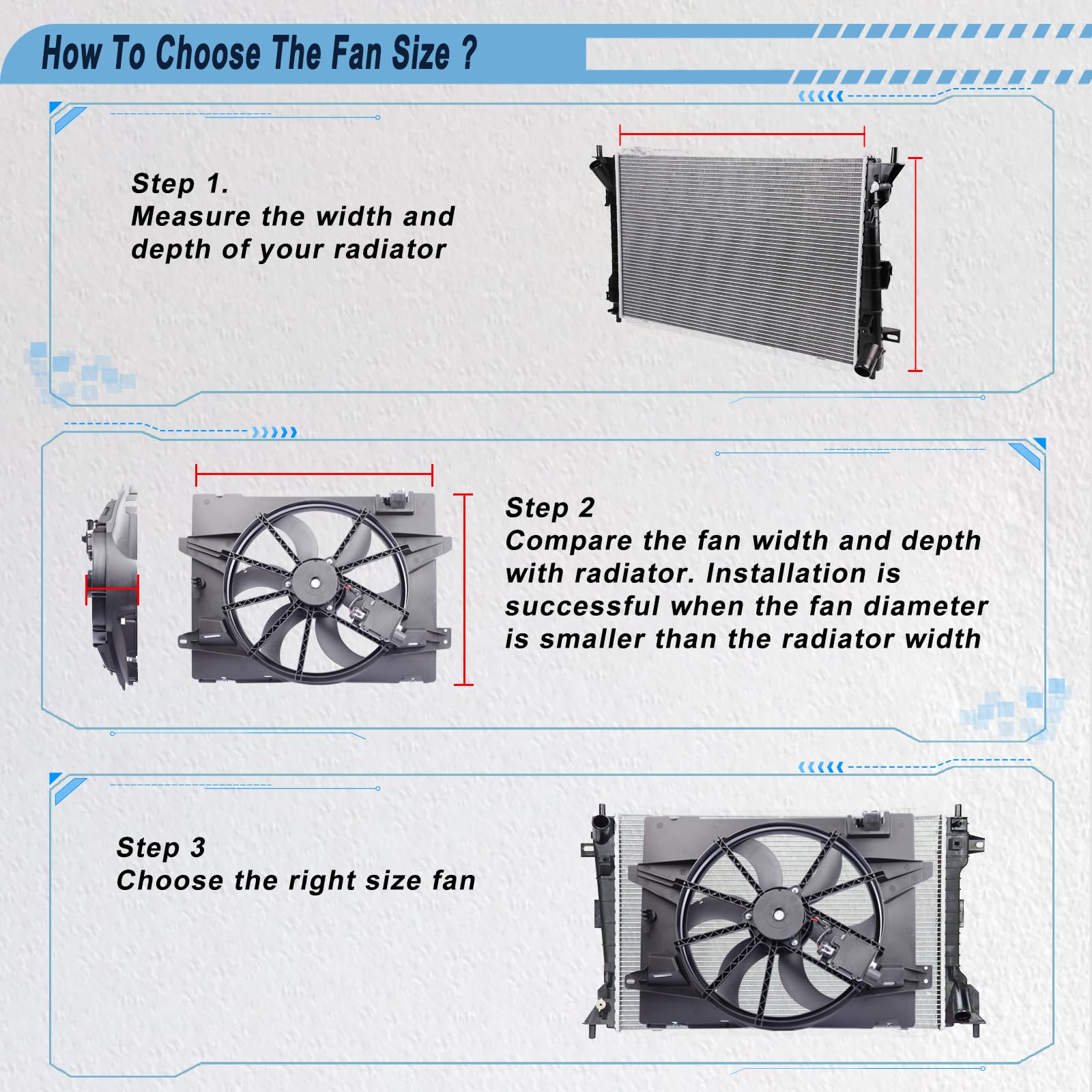 High Performance Radiator Cooling Fan Compatible with 2003-2007 Nissan 350Z & 2003-2007 Infiniti G35 - Replacement for OEM Part Numbers 21487CD00A, 21481CM30B, 620-980 - Perfect for Engine Cooling & Overheating Prevention