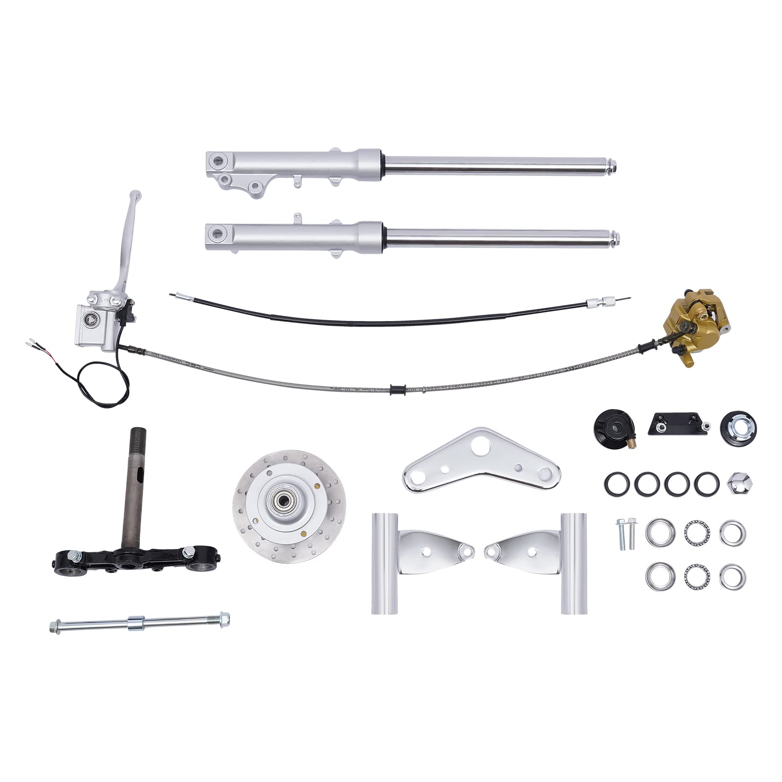 Honda Z50 Monkey Bike Front Forks Shock Absorber Assembly with Brake Caliper Disc - Compatible with Z50 Motorcycle - Perfect for Off-Road Riding & Urban Commuting