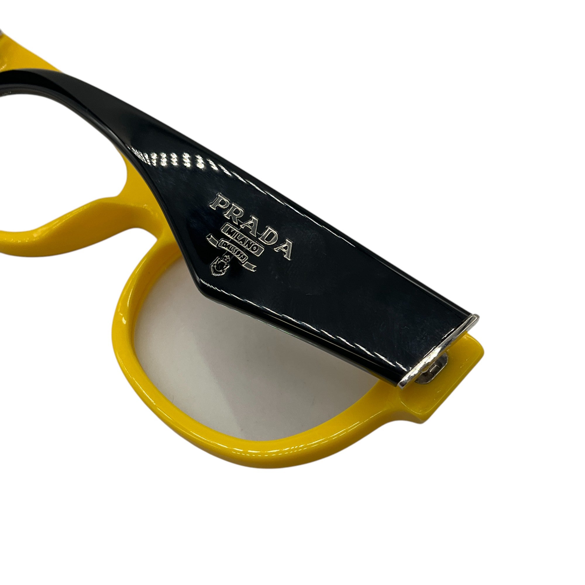Prada Yellow & Black Plastic Frame Prescription Eyeglasses for Women & Men - Stylish RX Glasses for Work, Reading & Fashion