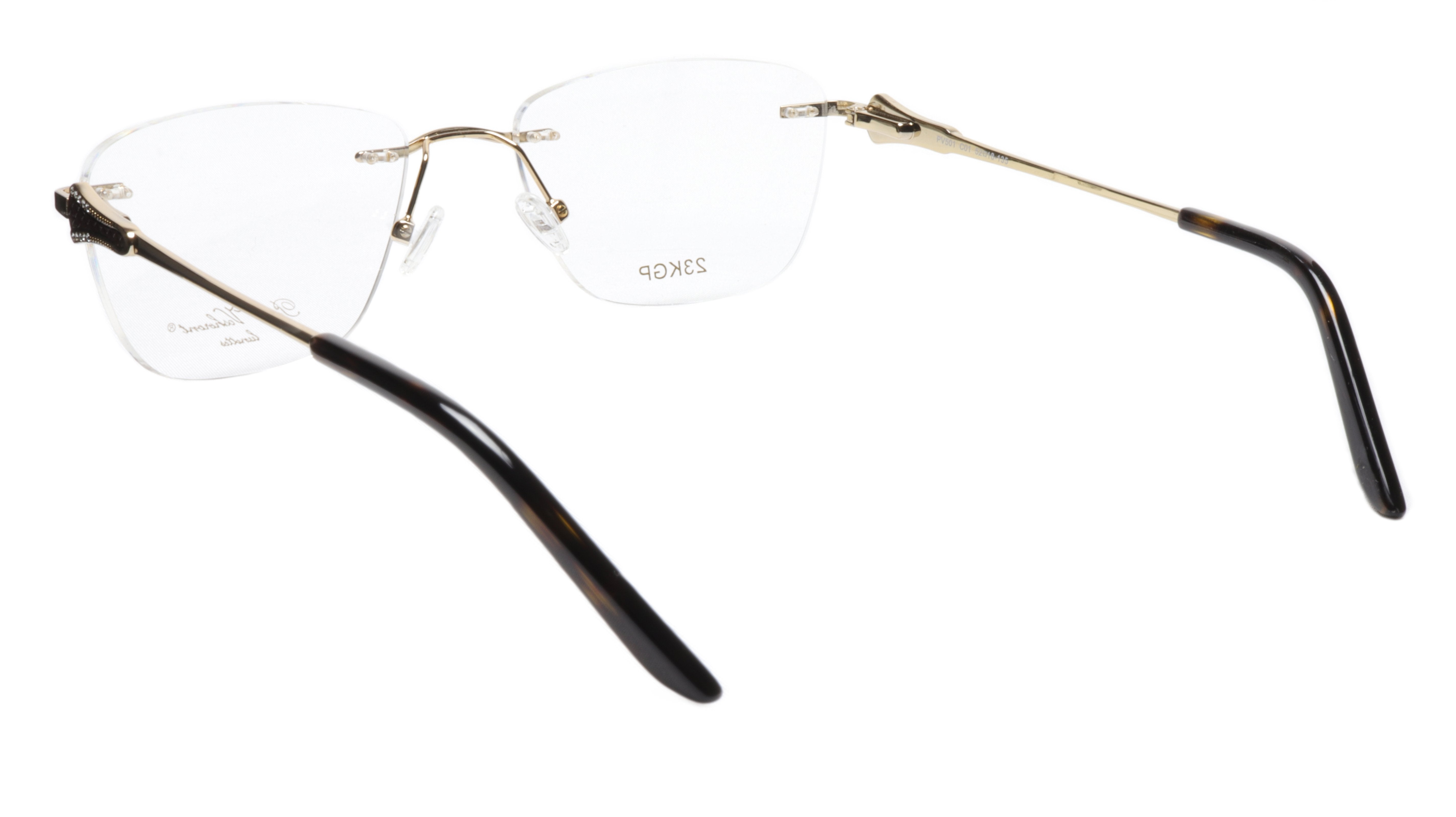 Paul Vosheront Tapered Square Gold & Black Acetate Optical Frame - 52-18-135 Eyeglasses for Men & Women | Lightweight & Durable | Perfect for Reading, Work & Everyday Wear