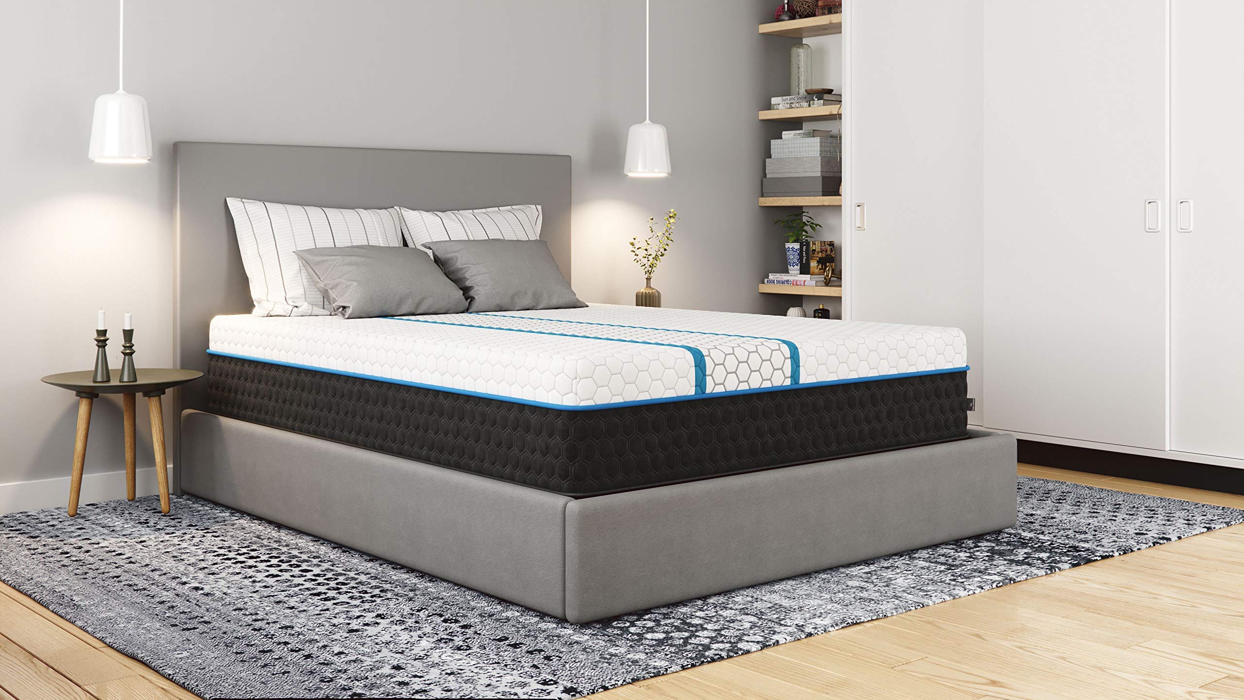 EquaLite Plus 12-inch Copper Cooled Hybrid Mattress - Medium Firmness, California King Size - Pressure Relief & Temperature Regulation for Restful Sleep