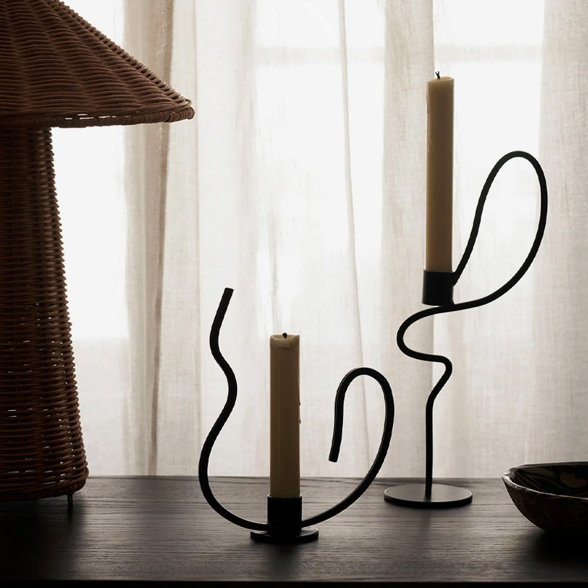 ferm LIVING Valse Candle Holder - Modern Scandinavian Home Decor for Dining Table, Wedding Centerpiece & Cozy Living Room Ambiance