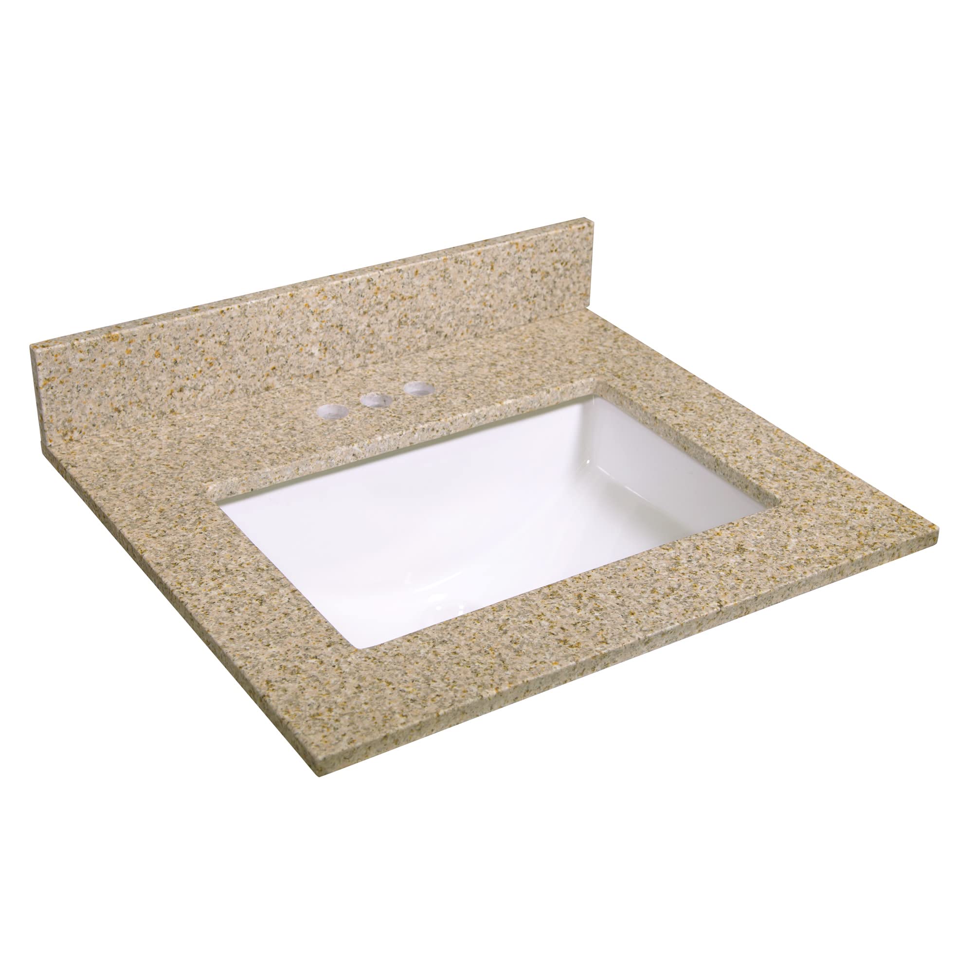 Design House 563155 25-Inch Single Bowl Granite Bathroom Vanity Top in Golden Sand - Perfect for Modern Bathroom Renovations & Home Upgrades