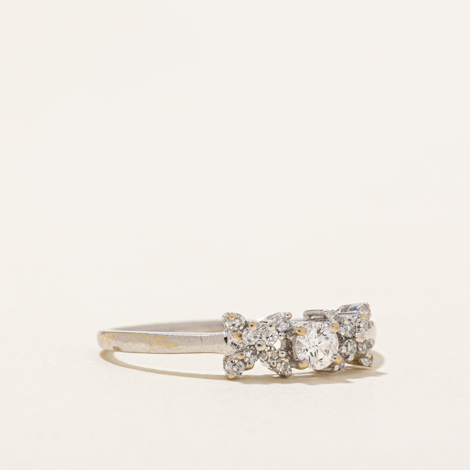 0.29ct Diamond XOX Ring - Size 8.25 - Elegant Promise & Engagement Ring for Women - Perfect for Anniversary, Valentine's Day & Special Occasions