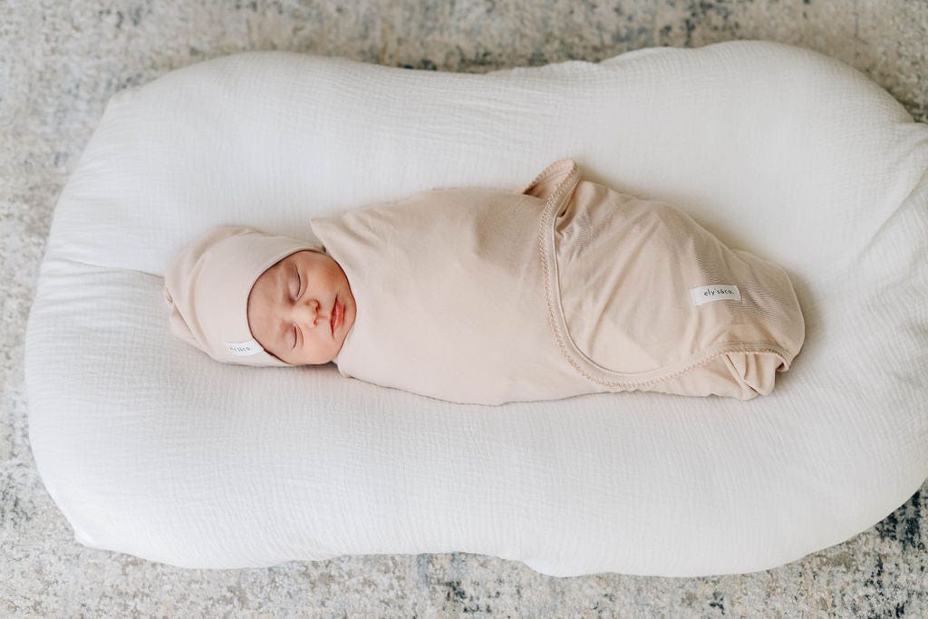 Ely's & Co. Modal Baby Swaddle Blanket and Beanie Gift Set - Soft Newborn Essentials for Shower, Hospital, and Photo Shoots