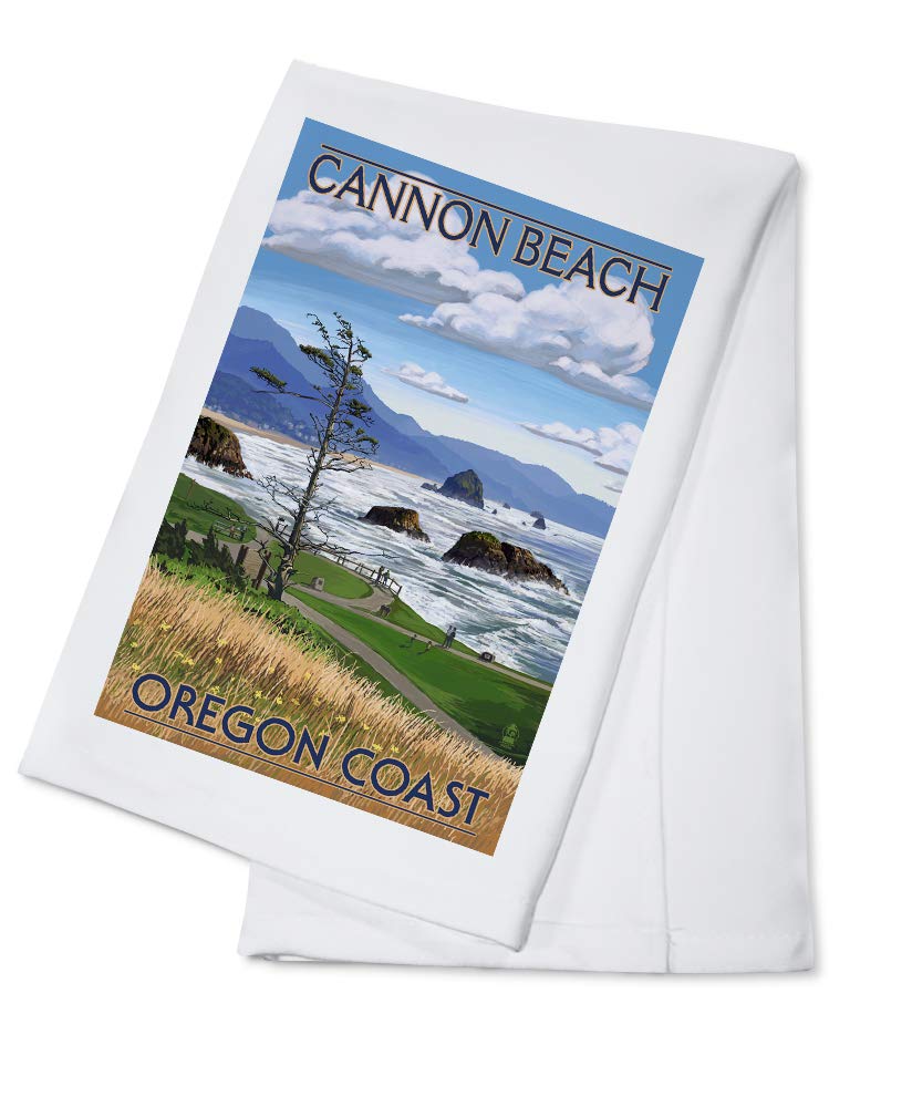 Oregon Coast View Tea Towel - 100% Cotton Decorative Hand Towel for Kitchen & Home | Cannon Beach Inspired Dish Towel for Cooking, Baking & Coastal Decor