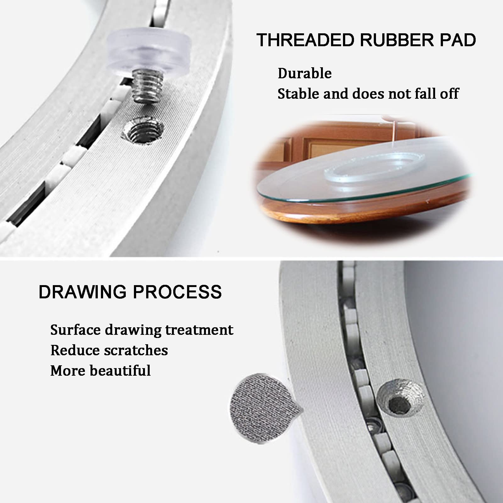32-Inch Aluminum Rotating Lazy Susan Turntable - Silent Ball Bearing Swivel Base for Dining Table, TV Stand, Computer Monitor & Kitchen Organization - Silver Round Plate (800mm) | Perfect for Serving Dishes, Displaying Decor, or Organizing Spices