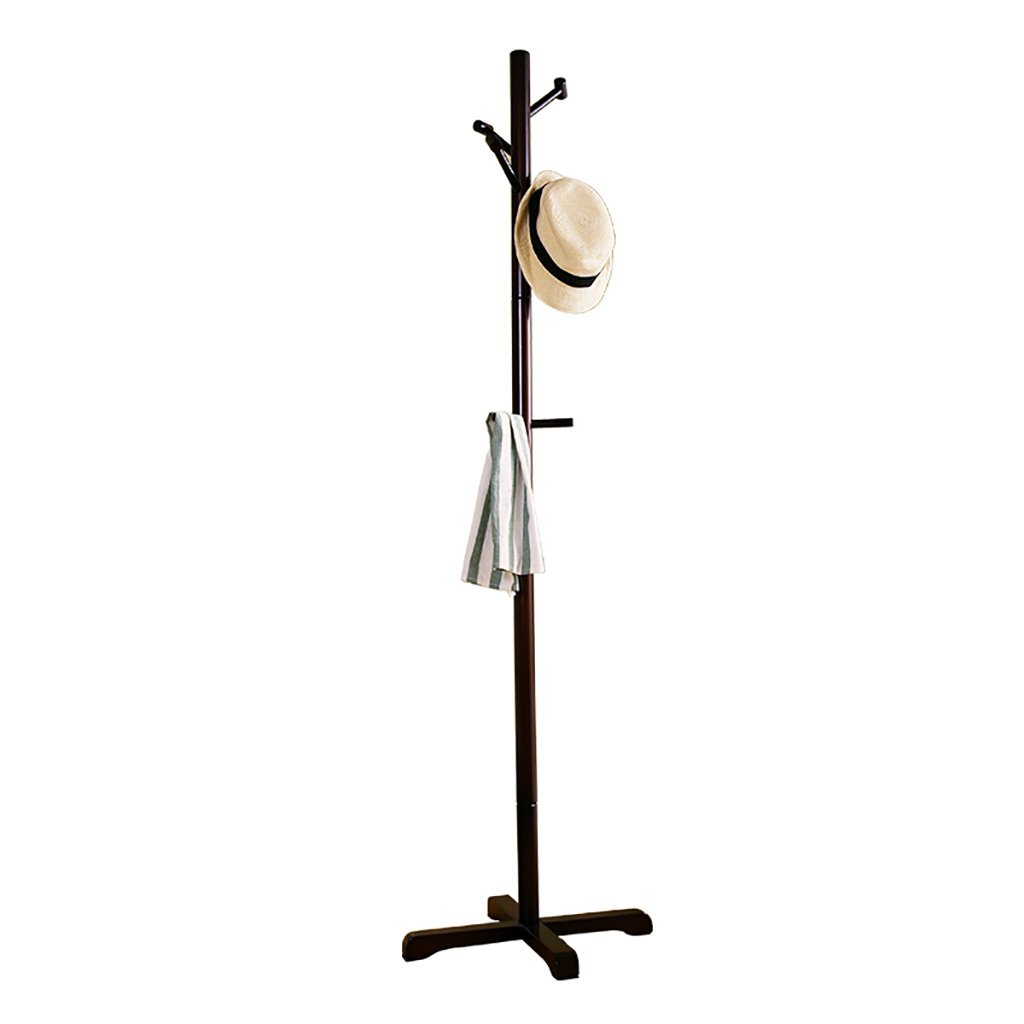 Simple Wooden Coat Rack - Floor Standing Bedroom Hanger for Jackets, Hats & Scarves | Space-Saving & Durable Clothes Organizer for Entryway, Hallway, or Closet (Color: A)