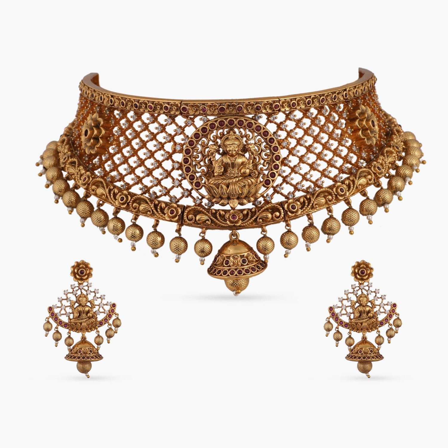 Vijana Vintage Choker Necklace Set - Elegant Antique Style Jewelry for Women, Perfect for Parties, Weddings, and Special Occasions