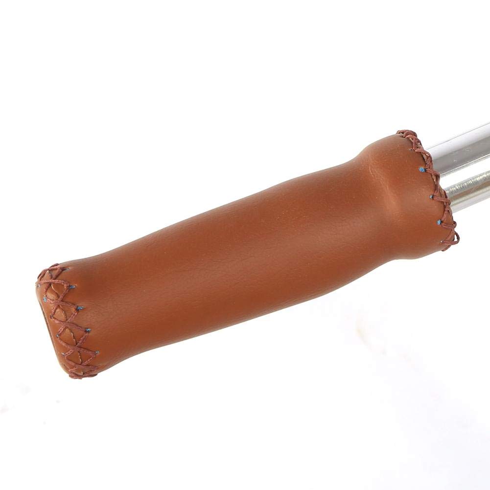 Premium Retro Brown Artificial Leather Bike Handlebar Grips - 1 Pair Ergonomic Non-Slip Grips for Mountain & Road Bicycles - Perfect for Commuting, Touring and Long-Distance Cycling