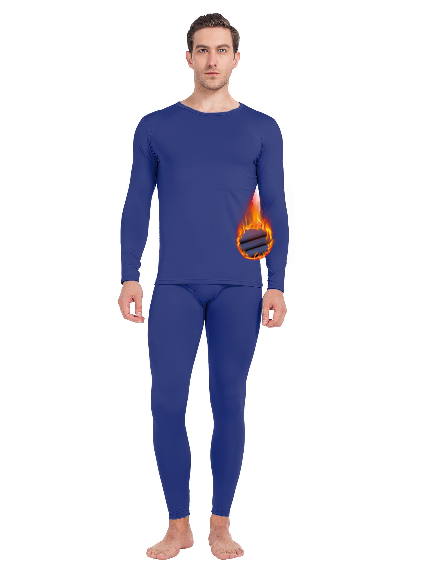 MANCYFIT Men's Thermal Underwear Set - Fleece Lined Long Johns for Cold Weather - Ultra Soft Winter Base Layer for Skiing, Hiking & Outdoor Activities