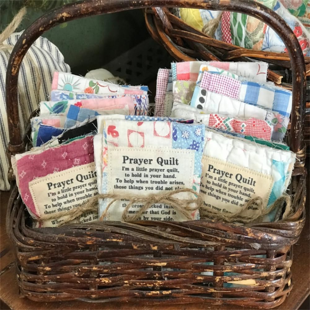 Handmade Cross Prayer Quilt - Individually Sewn Colorful Pocket Mini Quilts for Sympathy, Remembrance & Christian Gifts | Perfect for Comfort, Prayer Groups, Hospital Visits & Spiritual Healing