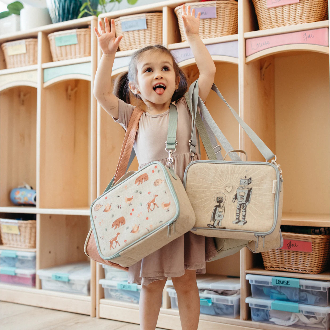 SoYoung Forest Friends Insulated Lunch Box for Kids - Eco-Friendly Bento Box with Cute Animal Designs - Perfect for School, Picnics, and Outdoor Adventures