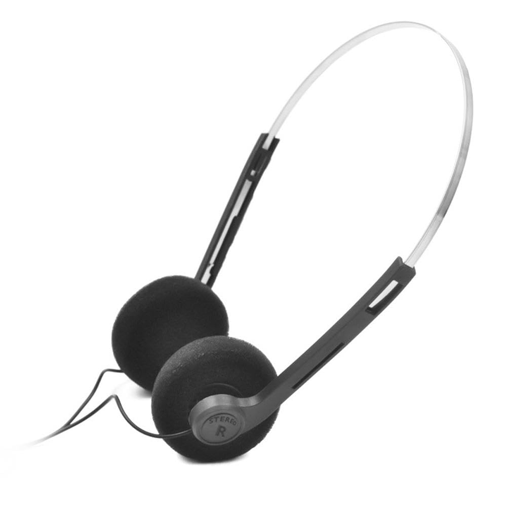 Retro 80s 90s Vintage Headphones - Mini Stereo Lightweight Wired On-Ear Headset with Cord for Phone, Tablet | Perfect for Music Lovers, Travel & Nostalgic Gift