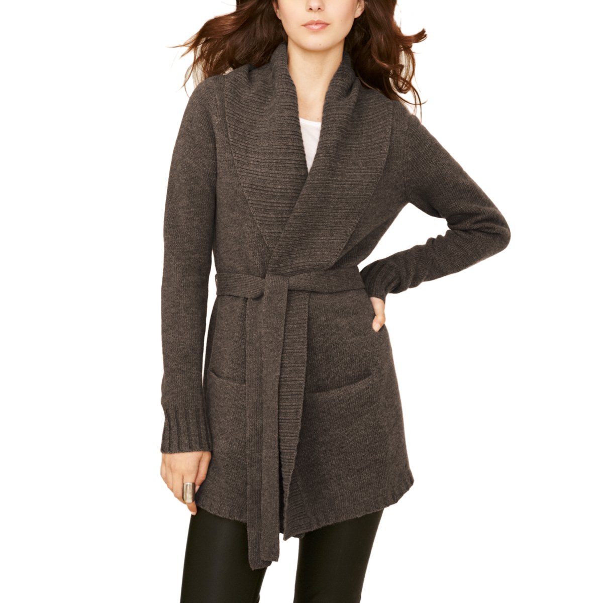 Parisbonbon Women's 100% Cashmere Long Sleeve Cardigan Sweater - Soft & Warm Brown Knitwear (Size 2XS) | Perfect for Office, Date Night & Cozy Winter Outfits