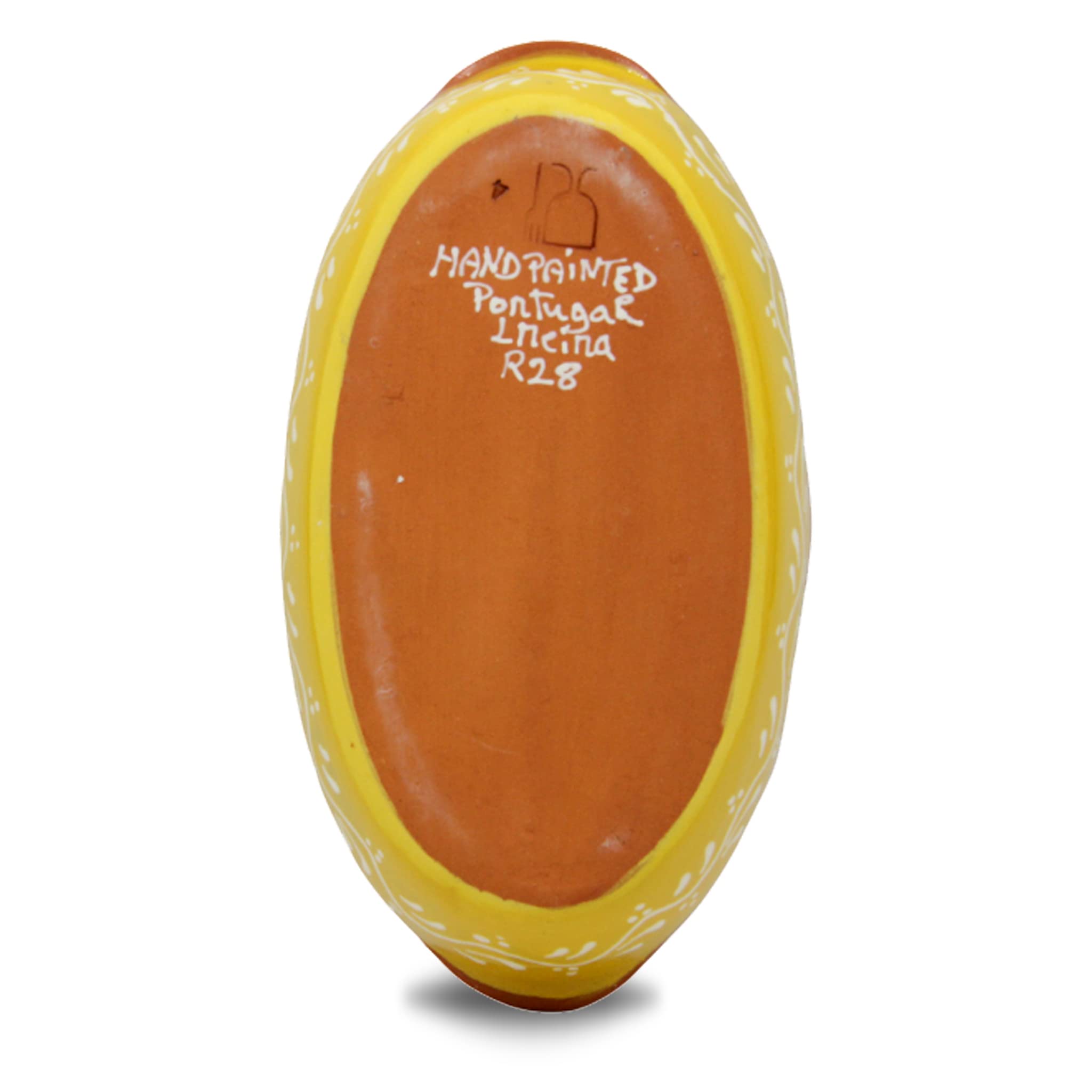 Hand-Painted Terracotta Sausage Roaster - Authentic Portuguese Clay Cookware (Yellow) | Perfect for Outdoor BBQs, Camping & Backyard Grilling