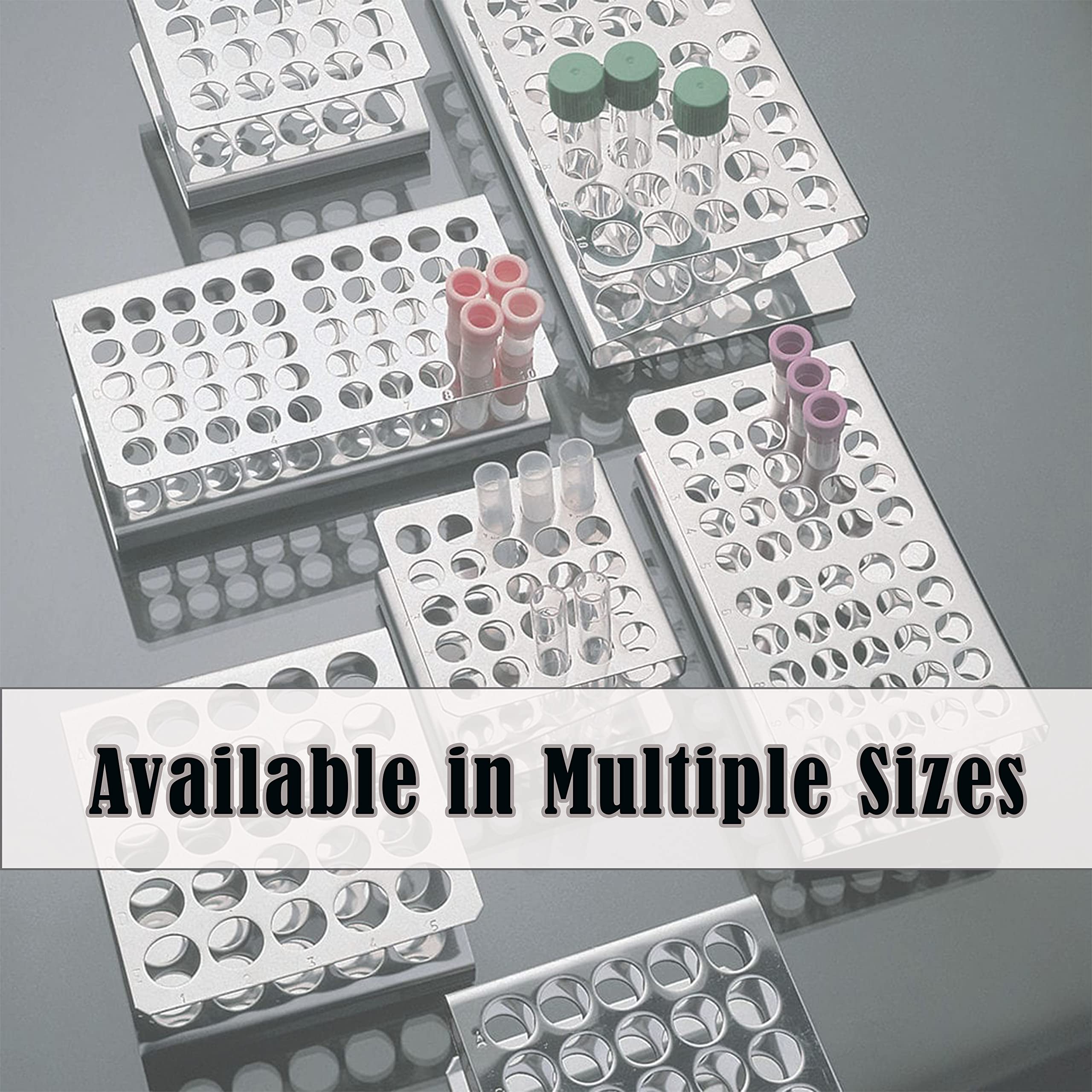 A2Z Stainless Steel Test Tube Rack Holder with 25 Vents - Z Shaped Pipe Stand for 16mm Tubes | Lab, School & Hospital Supplies | Perfect for Sample Sorting, Transport & Storage