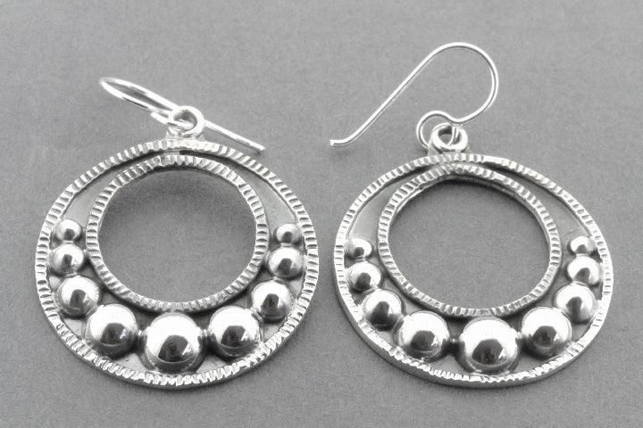 Tribal Drop Earrings for Women - Sterling Silver Circle Dangle Earrings - Boho Chic Jewelry for Parties, Weddings & Everyday Wear