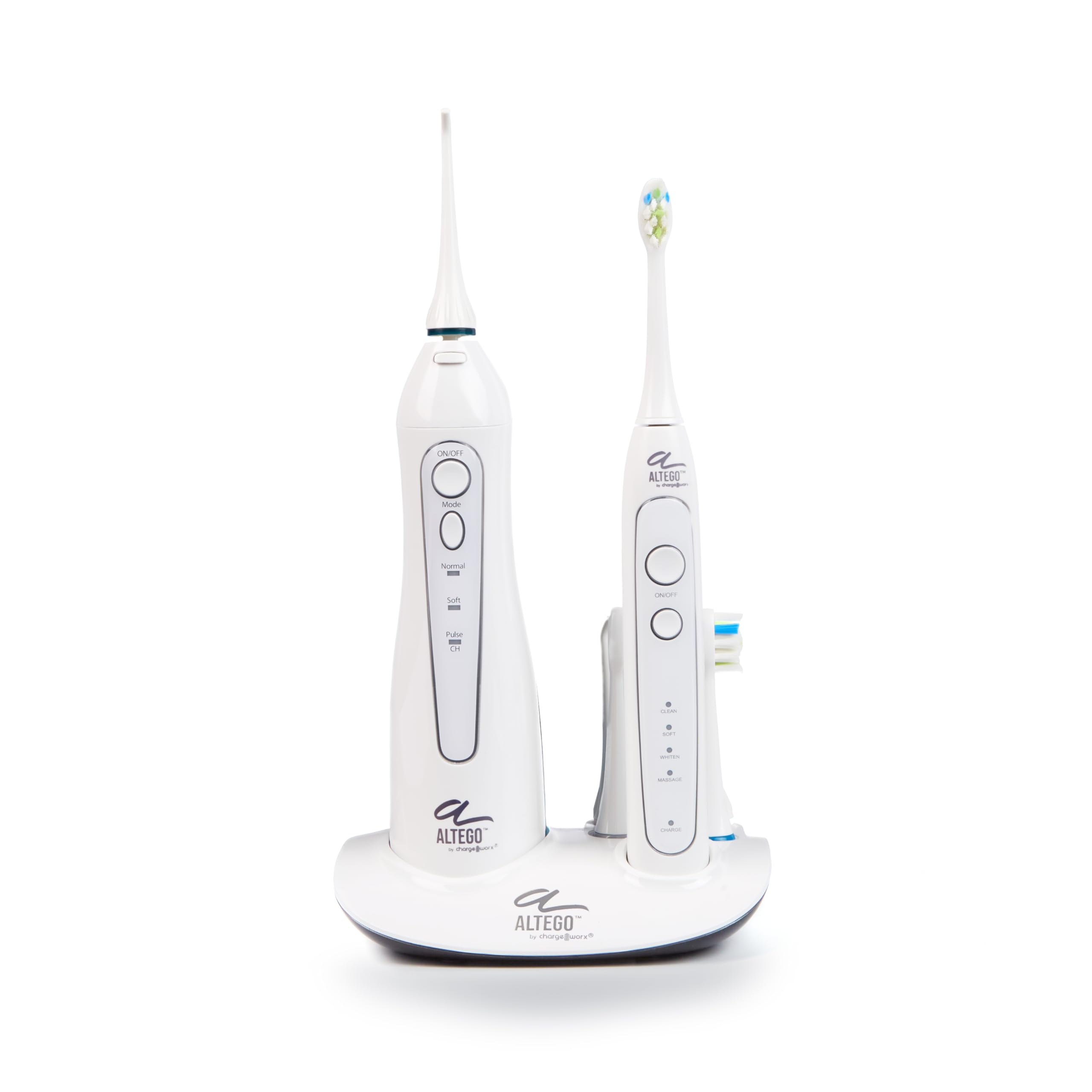 Altego Rechargeable Sonic Toothbrush and Water Flosser Combo – Electric Toothbrush & Cordless Oral Irrigator for Deep Cleaning, Gum Health, and Fresh Breath – Teeth Whitening Kit with 4 Replacement Brush Heads – Perfect for Travel and Home Dental Care